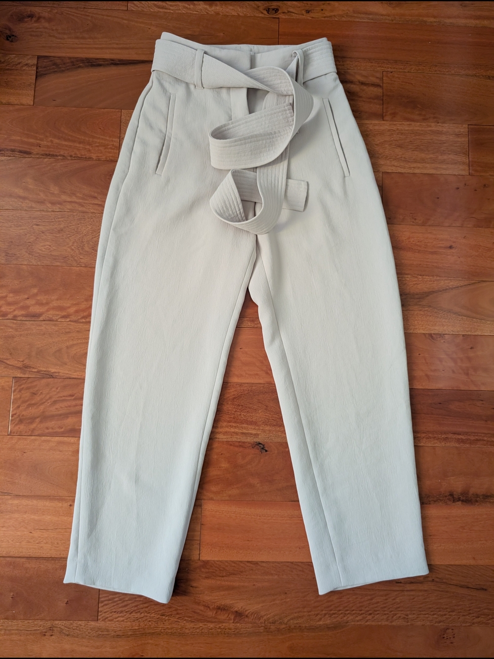 Aritzia Wilfred Light Gray Tie Belt Pants - Like New Condition Size 00